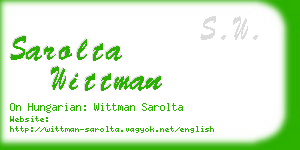sarolta wittman business card